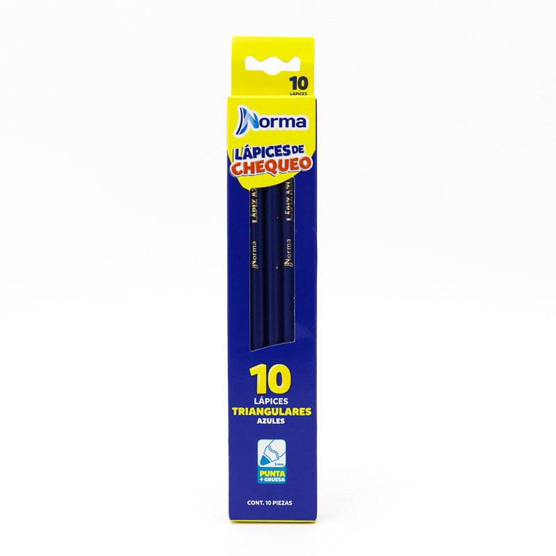 Lapices Color Norma Triangulares Con Goma Caja 10pzas