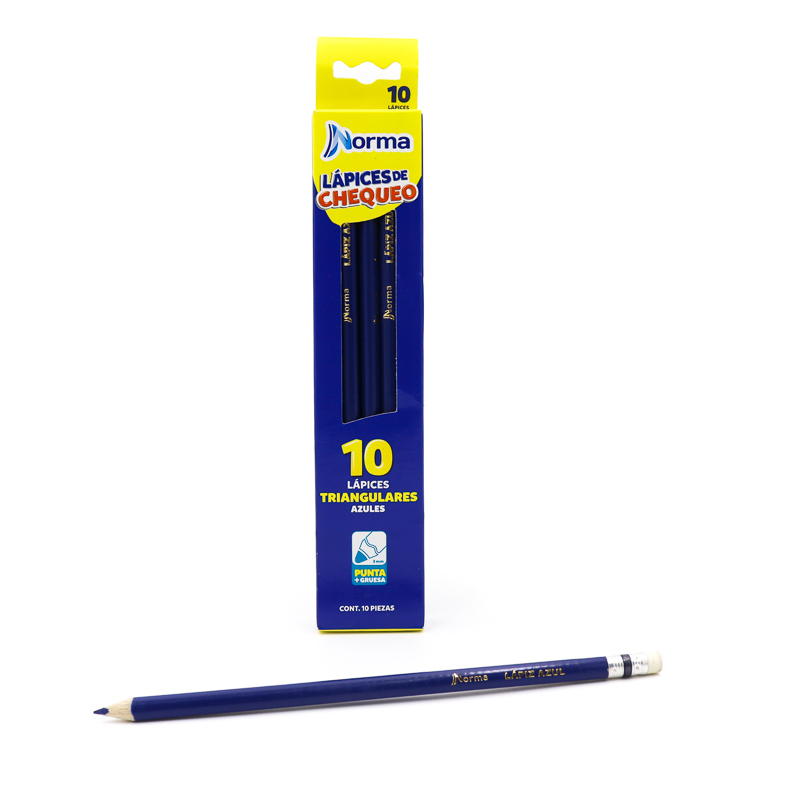 Lapices Color Norma Triangulares Con Goma Caja 10pzas