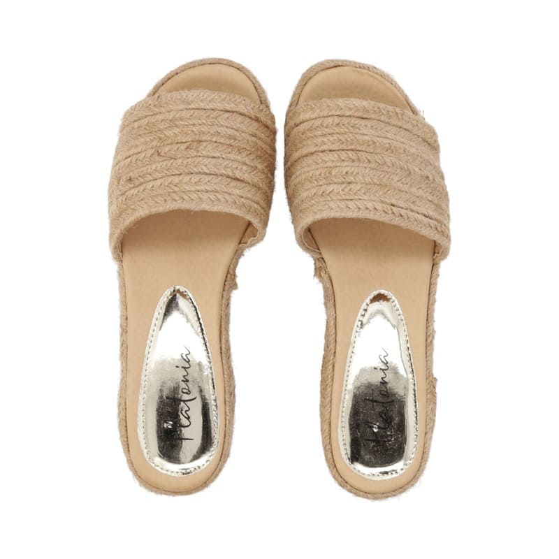 Sandalia Plataforma Con Yute Para Mujer Color Yute Natural