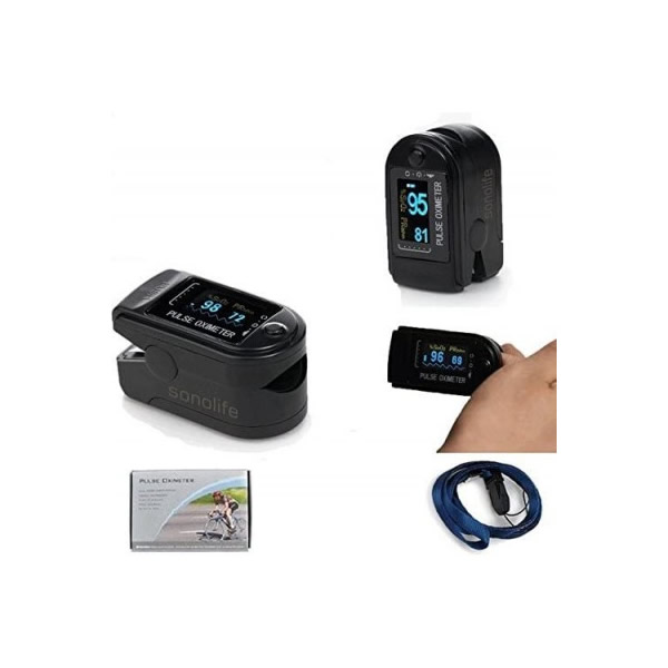 OXIMETRO DE PULSO SP02 SONOLIFE AZUL/NEGRO