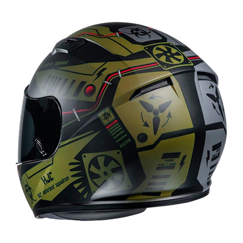 Casco Para Moto Hjc Cs-15 Tarex Certificado Verde Militar