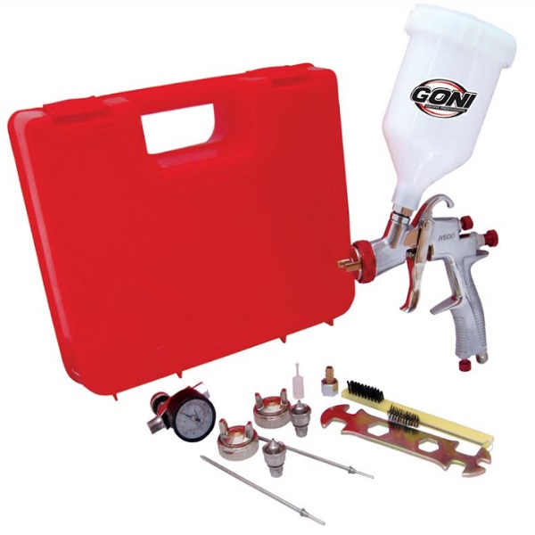Kit de pistola modelo 33000 con accesorios y maletín de plástico Mod 33000MPLUS + manguera 1301 Goni