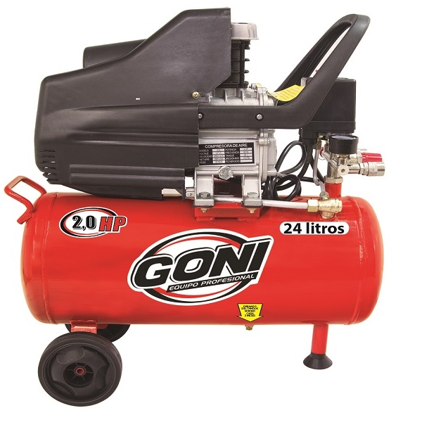 Kit Carpintero: Compresor lubricado de 2HP y tanque 24 lt Mod 930, Manguera 11000 y Clavadora 640 goni