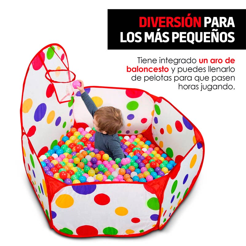 Redlemon Corral para Bebé y Niño con Canasta de Basketball, Plegable y Fácil de Armar, Portátil, para Interiores y Exteriores. Incluye Bolsa para Transportar, Ideal para Pelotas no incluidas