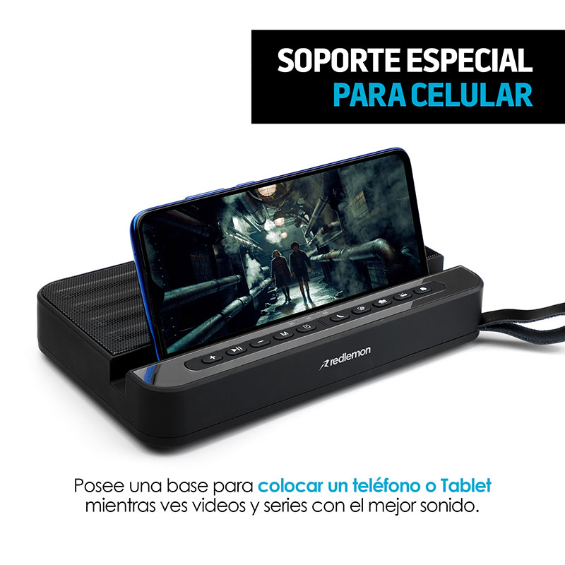 Bocina Bluetooth Con Base para Celular Y Tablet 5 Modos Redlemon