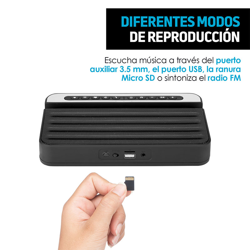 Bocina Bluetooth Con Base para Celular Y Tablet 5 Modos Redlemon