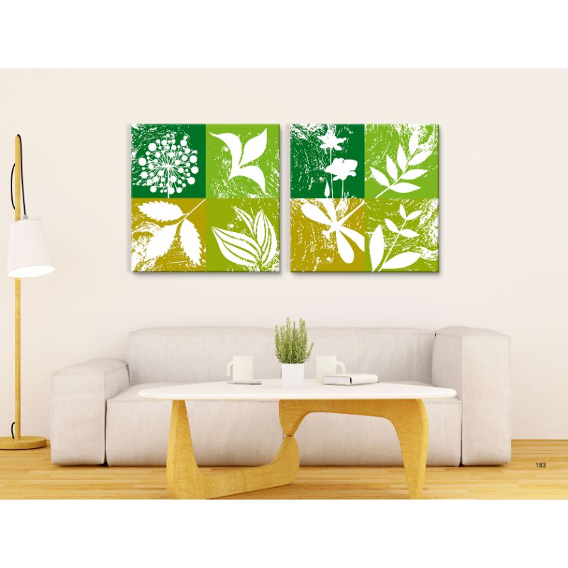 Cuadros Decorativos Siluetas de Naturaleza  MobileCity Set 2 piezas 30 x 30