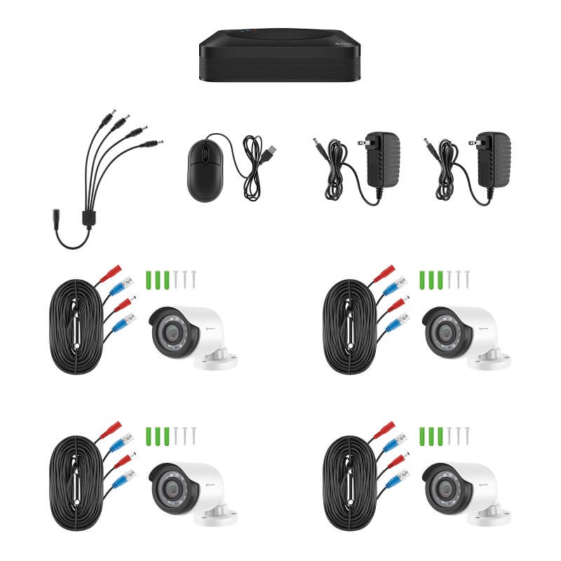 Sistema de seguridad CCTV con DVR de 8 canales y 4 cámaras HD Cctv-848/hdd 