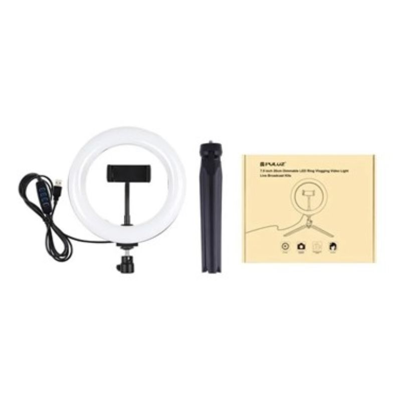 Aro De Luz Led 20 Cm Con Mini Tripie + soporte Para Celular 8 pulgadas