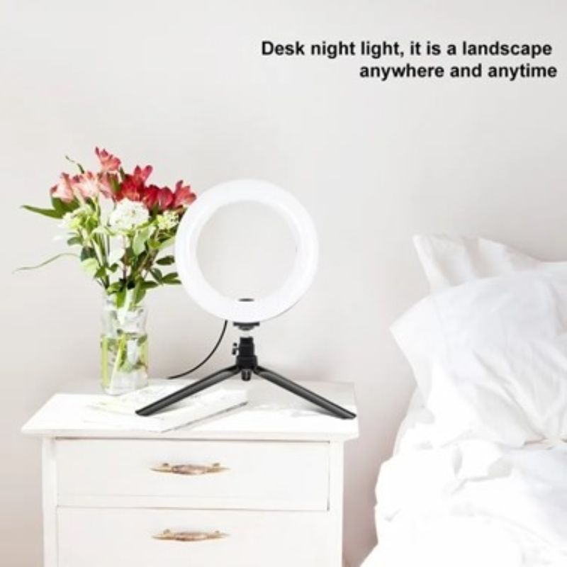 Aro De Luz Led 20 Cm Con Mini Tripie + soporte Para Celular 8 pulgadas