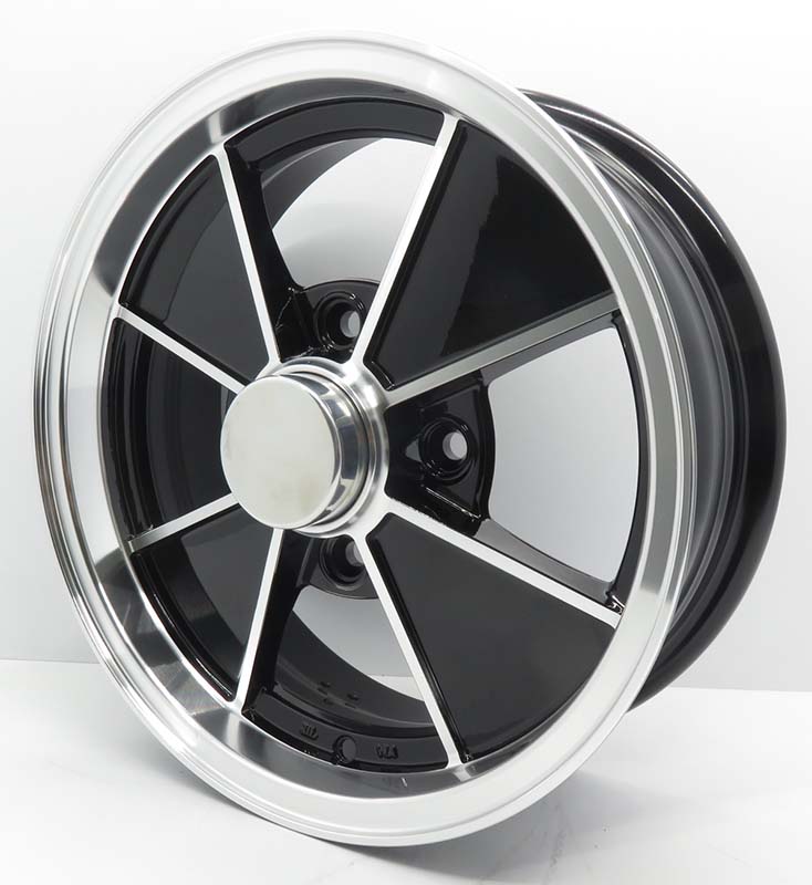 RIN BRM MS MOTORSPORTS MOD.E4495 15" 4-130 PULIDO COLOR NEGRO REP. BRM VW VOCHO SEDAN