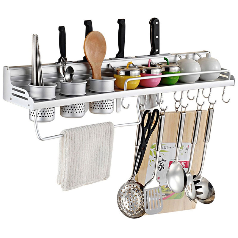 Estante organizador de cocina para utensilios y especias con 3 vasos