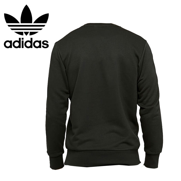 Sueter Adidas Crew Ft Negro franjas Blancas S98803