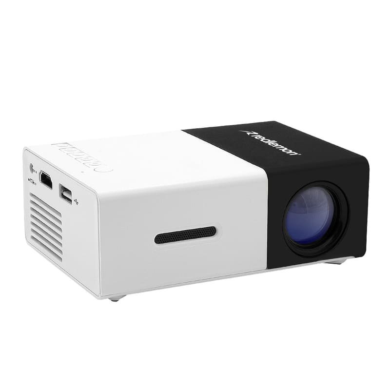 Redlemon Mini Proyector Portátil LED con Puerto HDMI, USB, Micro SD, Audio/Video, Proyección de Pantalla hasta 60 y Bocina Integrada
