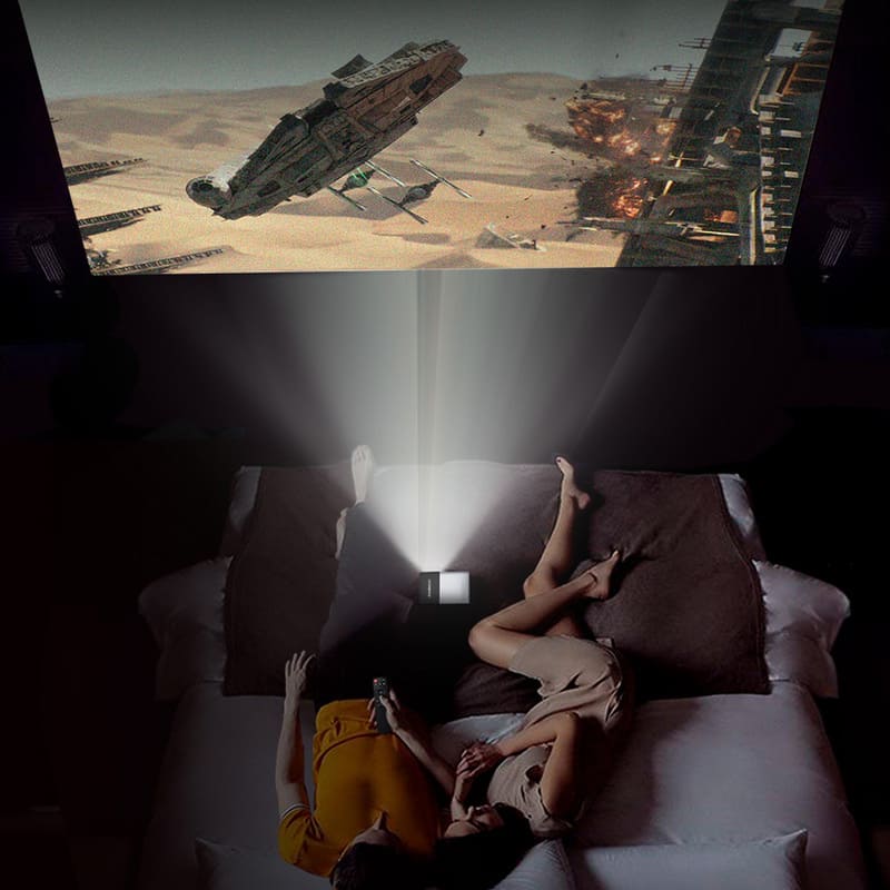 Redlemon Mini Proyector Portátil LED con Puerto HDMI, USB, Micro SD, Audio/Video, Proyección de Pantalla hasta 60 y Bocina Integrada