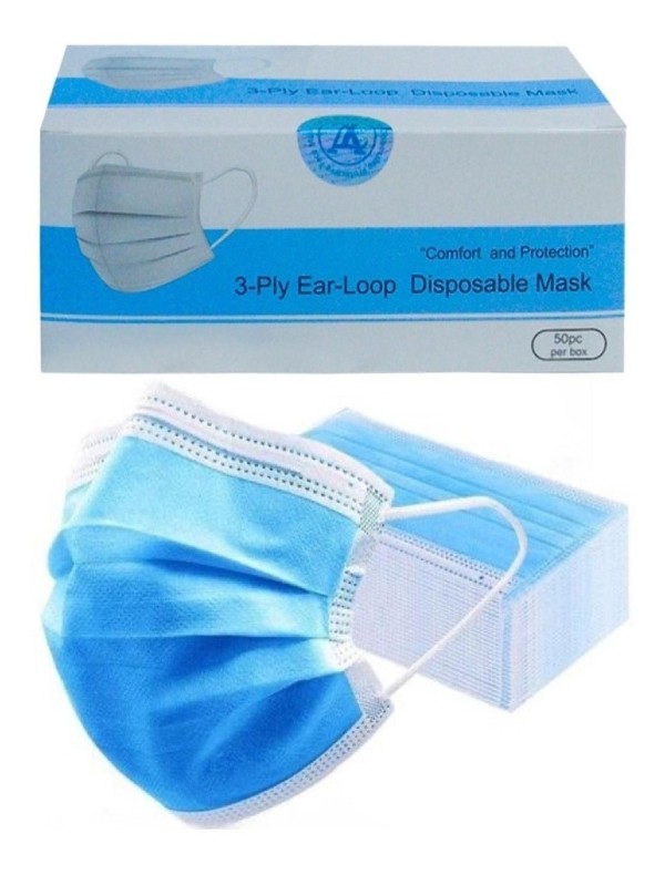 Tapabocas Cubrebocas 3 Capas Con Filtro Protector 50 Piezas