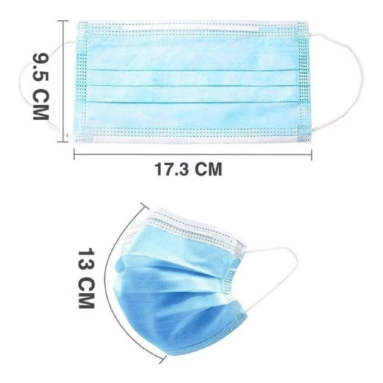 Tapabocas Cubrebocas 3 Capas Con Filtro Protector 50 Piezas