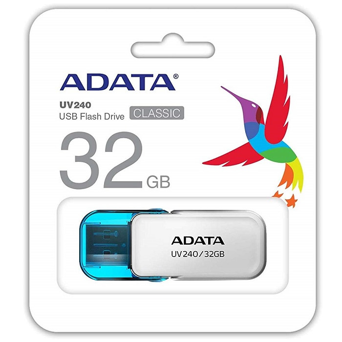 Memoria Flash USB Adata UV240 32GB Blanca AUV240-32G-RWH.