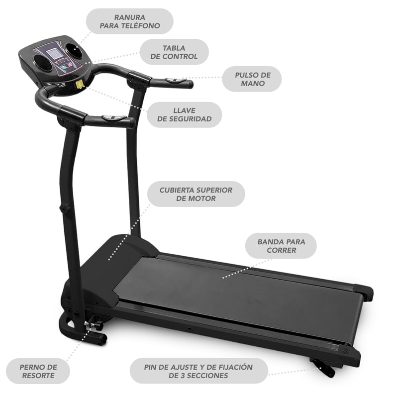 Caminadora Plegable Con Pantalla Lcd Y Lector De Pulso Cardiaco 12 Km/hr Fácil De Instalar