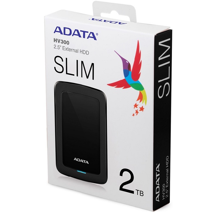 Disco Duro Externo Adata HV300 2 TB Negro USB 3.0 AHV300-2TU31-CBK