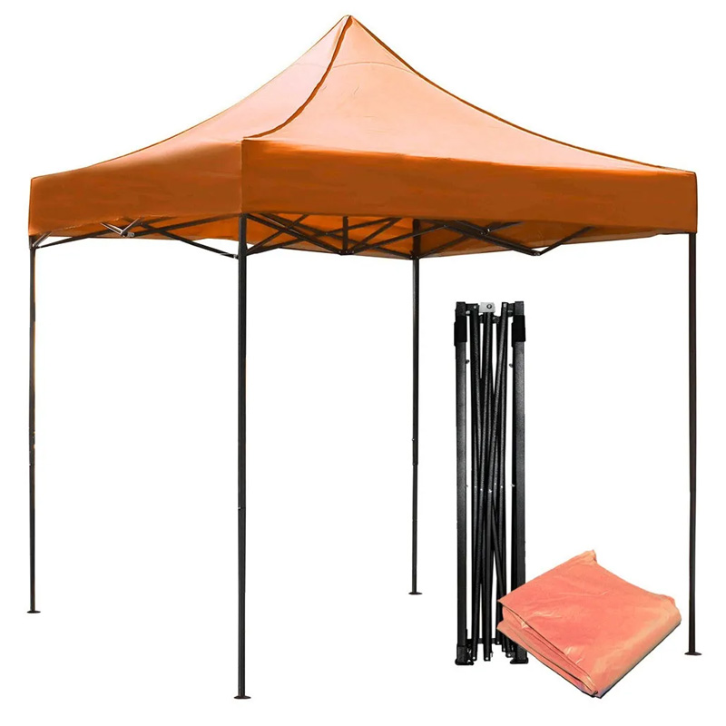 Carpa 3x3 Toldo Plegable Impermeable Lona Naranja Reforzada Jardin Ext