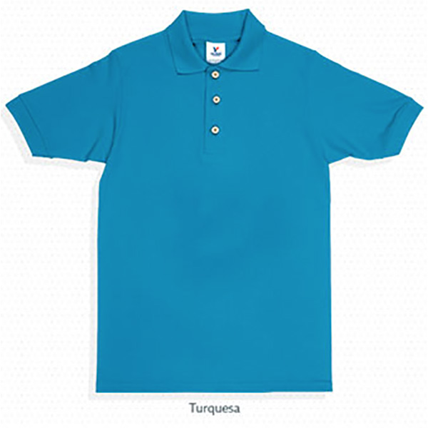 PLAYERA TIPO POLO  PIQUE CABALLERO YAZBEK TURQUESA 2G C0500