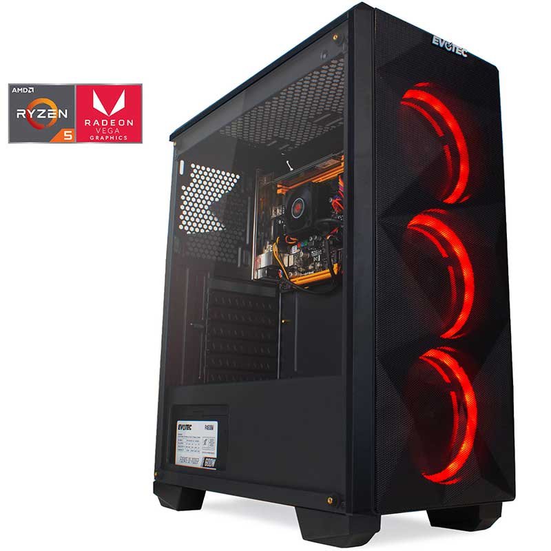 Xtreme Pc Gamer Radeon R7 AMD A10N 8800E 8Gb 1Tb Led Rojo 