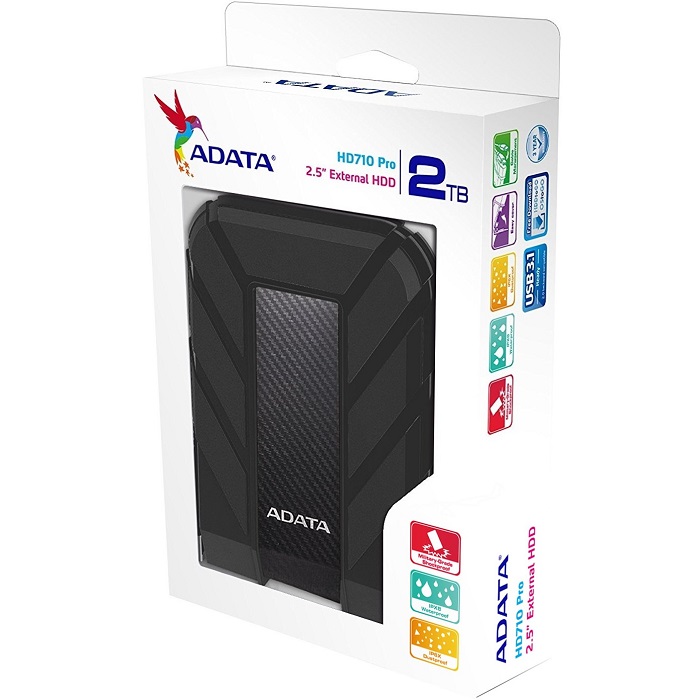 Disco Duro Externo Adata HD710 PRO 2 TB USB 3.0 Negro AHD710P-2TU31-CBK.
