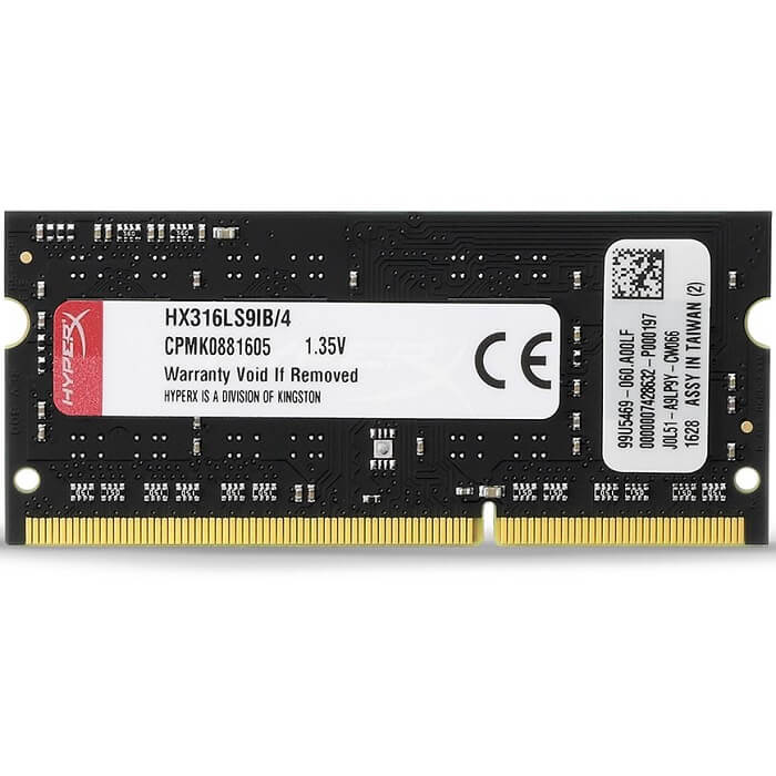 Memoria Ram DDR3 Sodimm Kingston HyperX Impact 1600MHz 4GB PC3L-12800 1.35v HX316LS9IB/4