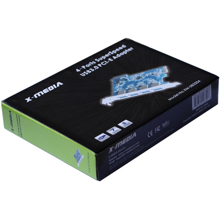 Tarjeta PCI-E Con 4 Puertos USB 3.0 SuperSpeed X-Media XM-UB3204