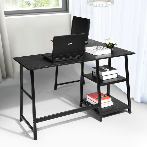 ESCRITORIO para Computadora en Forma de L (Negro) FurnitureR Moderno