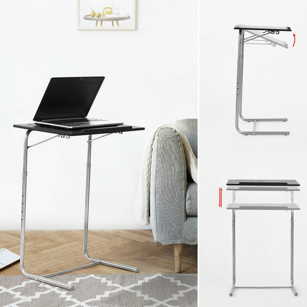 FurnitureR-Mesa Ajustable de sobremesa Mesa de Bandeja de Cena de fácil Montaje Utilizada en la Cama y el sofá