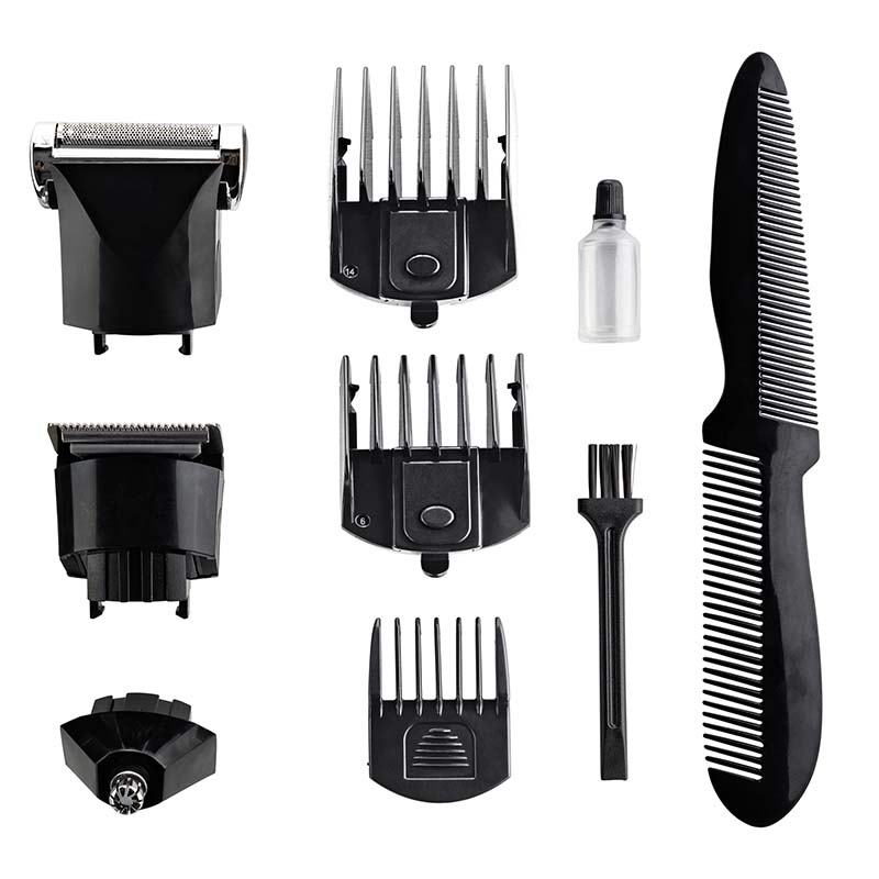 Rasuradora Electrica Recargable, Afeitadora, Perfiladora, Kit de 13 piezas Timco PG-200