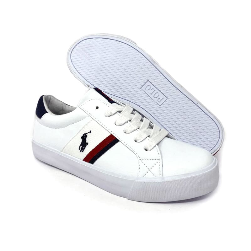 Tenis Polo Ralph Lauren Unisex Color Blanco Con Agujetas