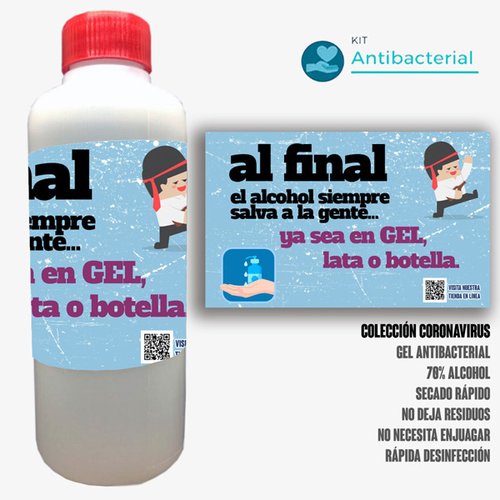 Colección de 5 botellas de Gel Antibacterial 120 ml c/u