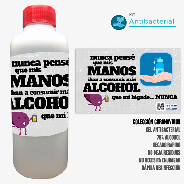 Colección de 5 botellas de Gel Antibacterial 120 ml c/u