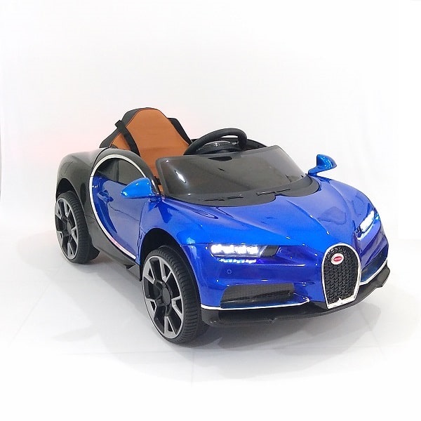 auto montable electrico tipo bugatti de lujo con pintura asiento acojinado control remoto cargador
