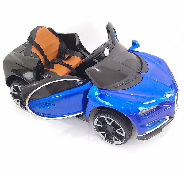 auto montable electrico tipo bugatti de lujo con pintura asiento acojinado control remoto cargador
