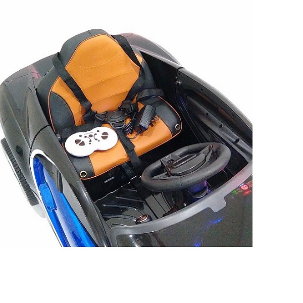 auto montable electrico tipo bugatti de lujo con pintura asiento acojinado control remoto cargador