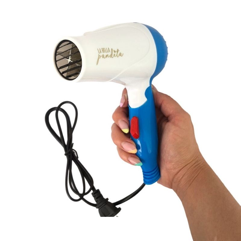 Secadora Mini de Cabello Ionica, LBP, Plegable, 1000 W, 17 cm (6.7in) Color Azul.