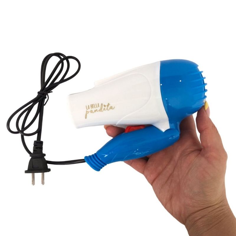 Secadora Mini de Cabello Ionica, LBP, Plegable, 1000 W, 17 cm (6.7in) Color Azul.