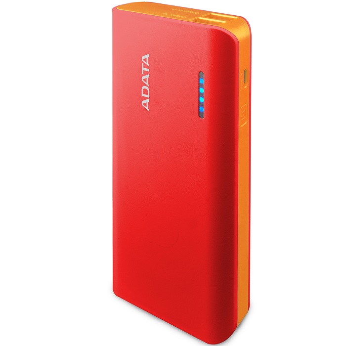 Bateria Portatil USB Adata PT100 Power Bank Cargador 10000mAh Rojo/Naranja APT100-10000M-5V-CRDOR