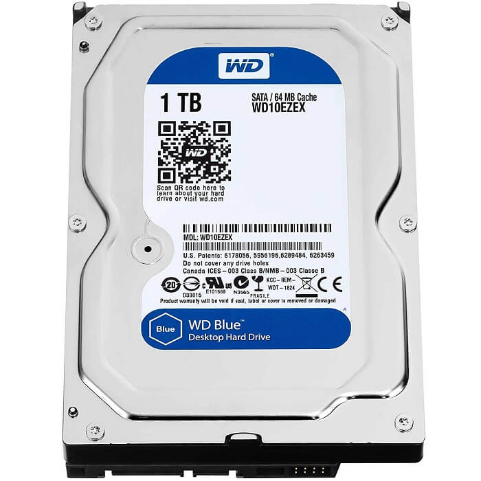 Disco Duro 3.5 Western Digital 1 TB 7200 RPM SATA 3 64MB WD Blue WD10EZEX
