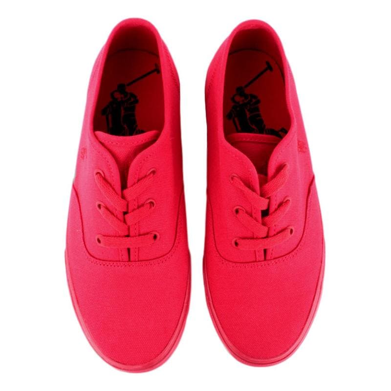 Tenis Polo Ralph Lauren Juvenil De Lona Color Rojo Fuerte