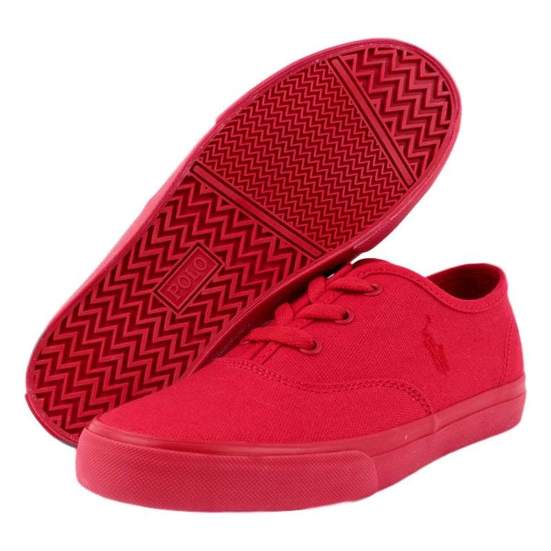 Tenis Polo Ralph Lauren Juvenil De Lona Color Rojo Fuerte