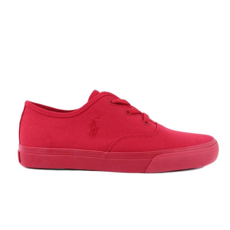 Tenis Polo Ralph Lauren Juvenil De Lona Color Rojo Fuerte