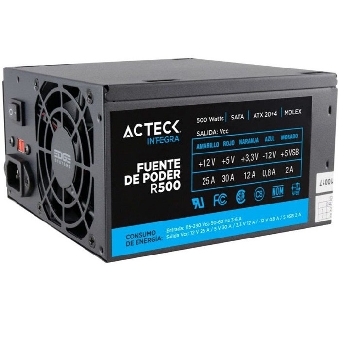 Fuente De Poder Acteck Blazar FT500 500W ES-05001.