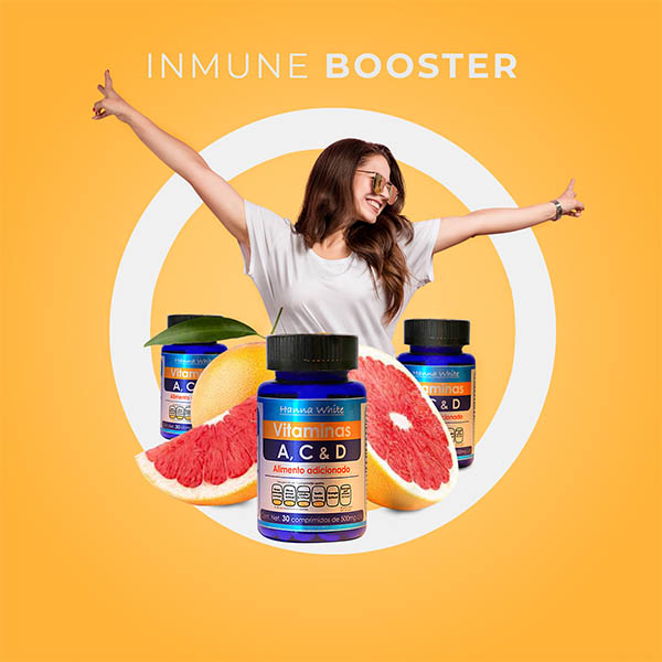 Kit Inmune Booster Elite: 3 Frascos de Vitaminas ACD 90 caps + 1 Aromaterapia de Esencia Cítrica 30ml I Fortalecen el Sistema Inmune