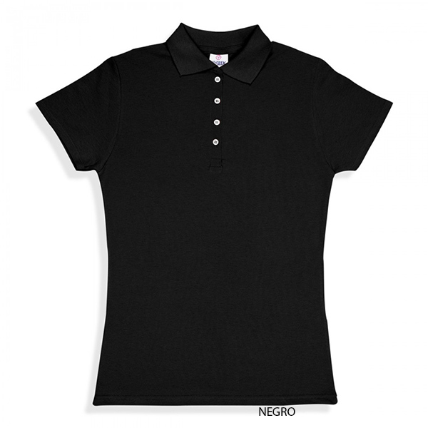 PLAYERA TIPO POLO  PIQUÉ DAMA YAZBEK NEGRO 1G