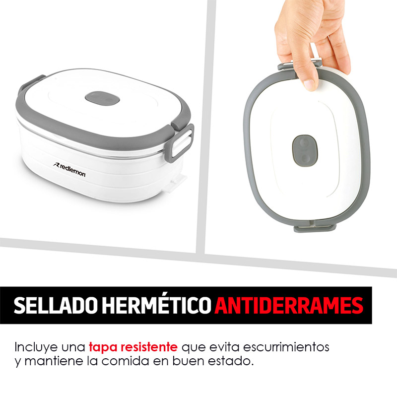 Lonchera Térmica Bento Box 3 Contenedores Acero Redlemon.